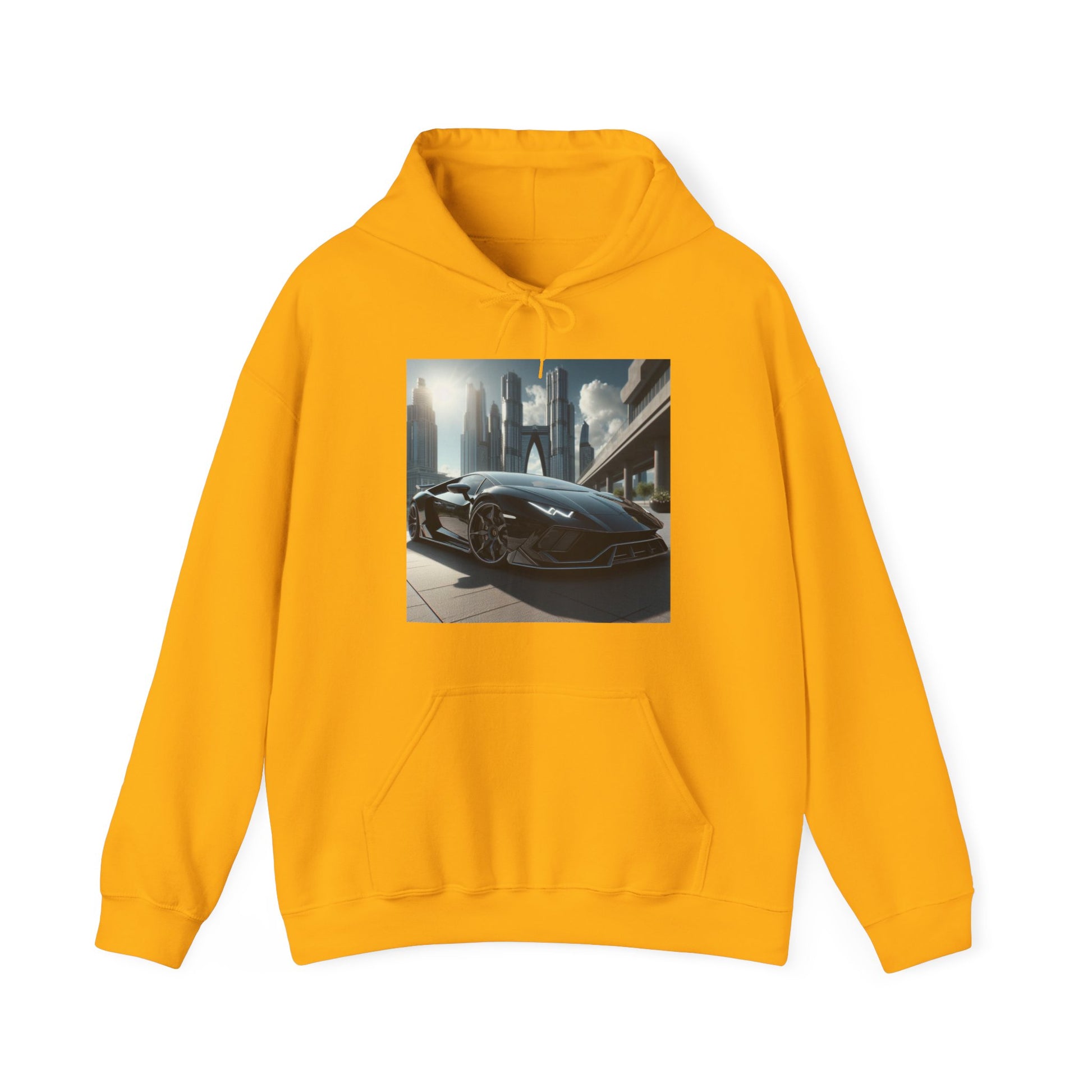 Black Lamborghini Hoodie Hoodie Printify Gold S 