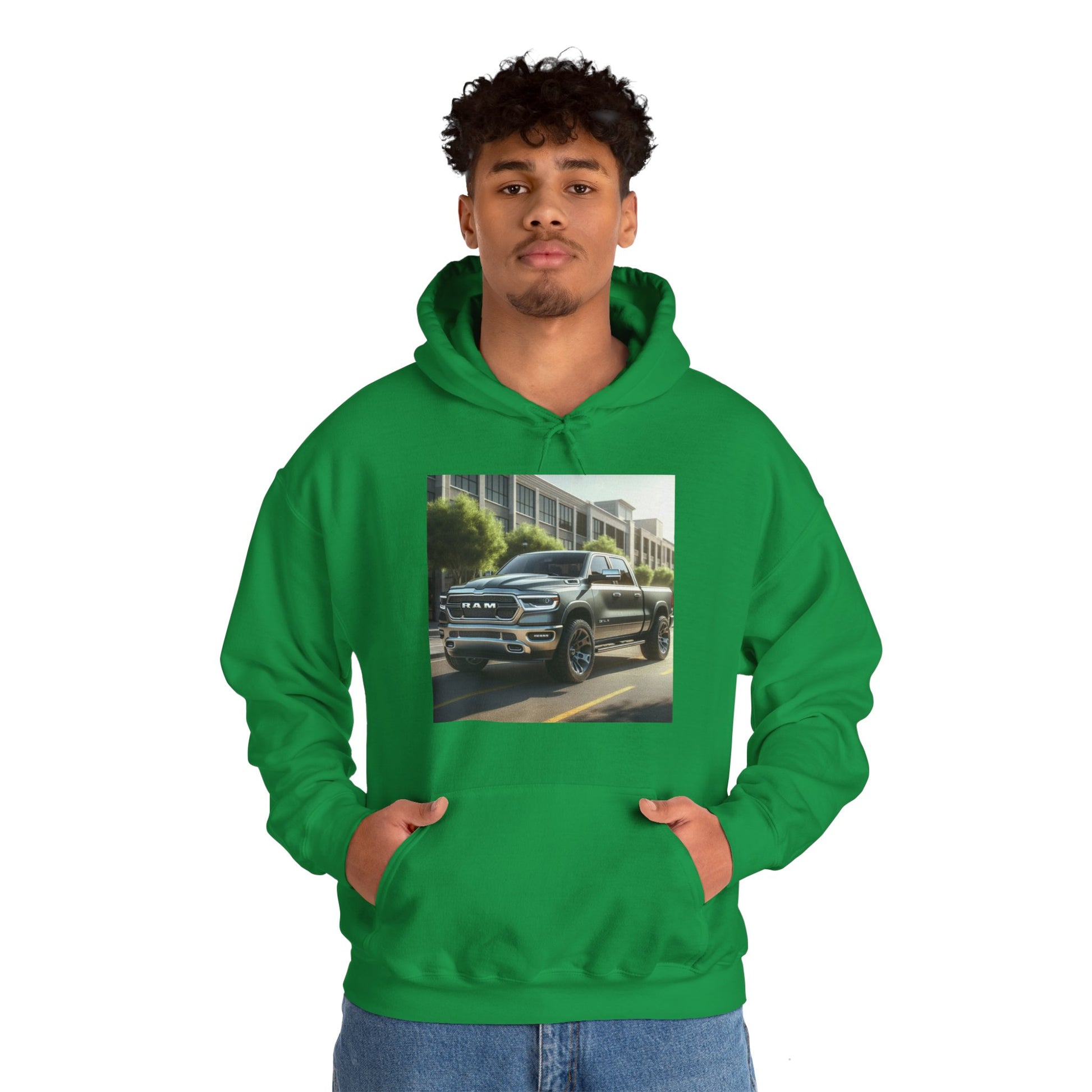 Gray Dodge Ram Hoodie Hoodie Printify   