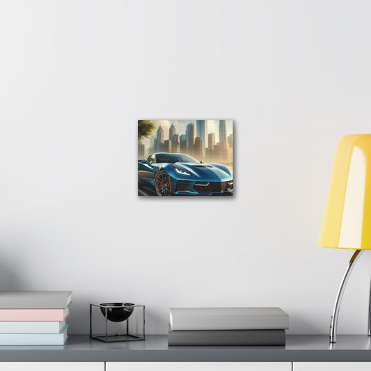 Blue Corvette Canvas Canvas Printify 10" x 8" (Horizontal) 0.75'' 