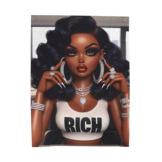 Rich Girl Plush Blanket All Over Prints Printify 60" × 80"  