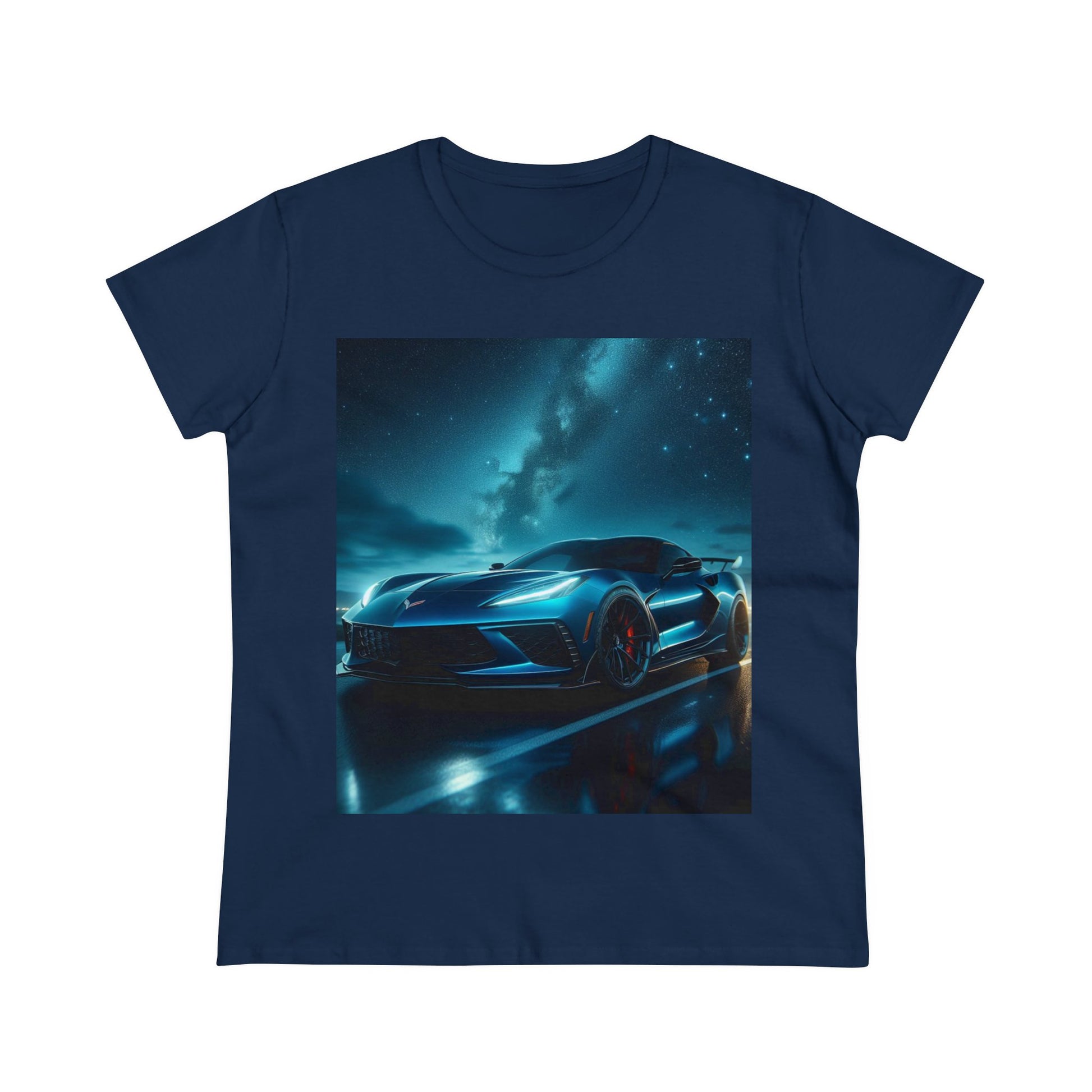 Blue Corvette T-Shirt T-Shirt Printify Navy S 