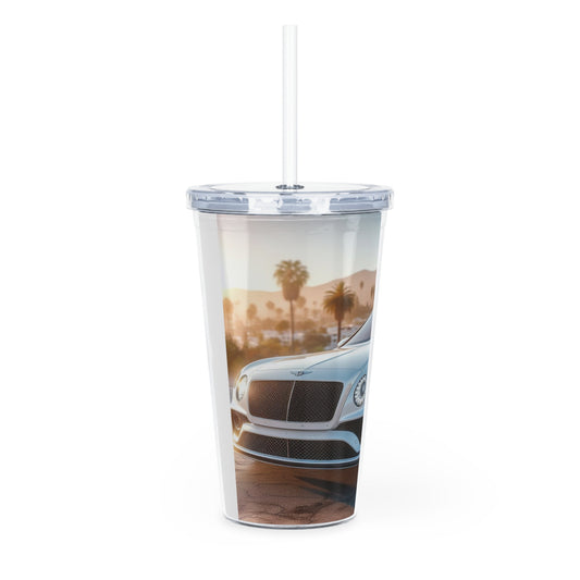 Silver Bentley Tumbler with Straw Mug Printify   