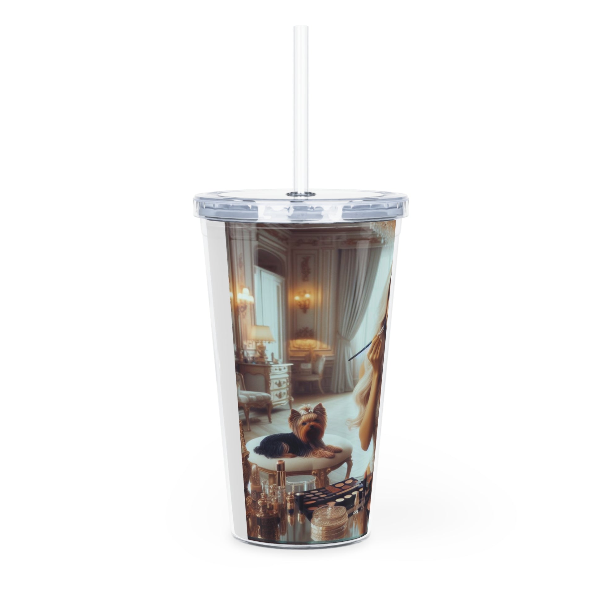 Make Up Time Tumbler with Straw Mug Printify   