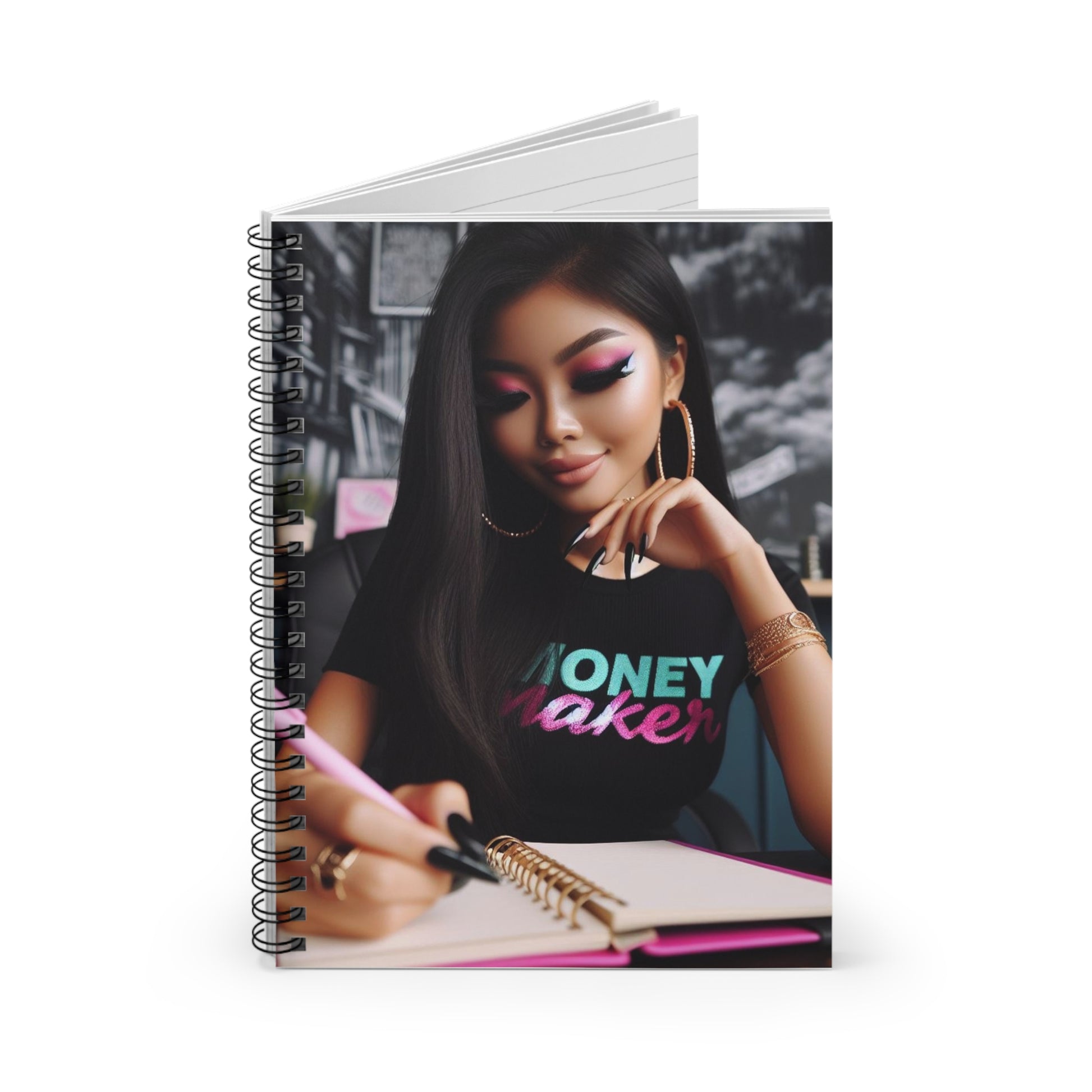 Money Maker Spiral Notebook Paper products Printify   