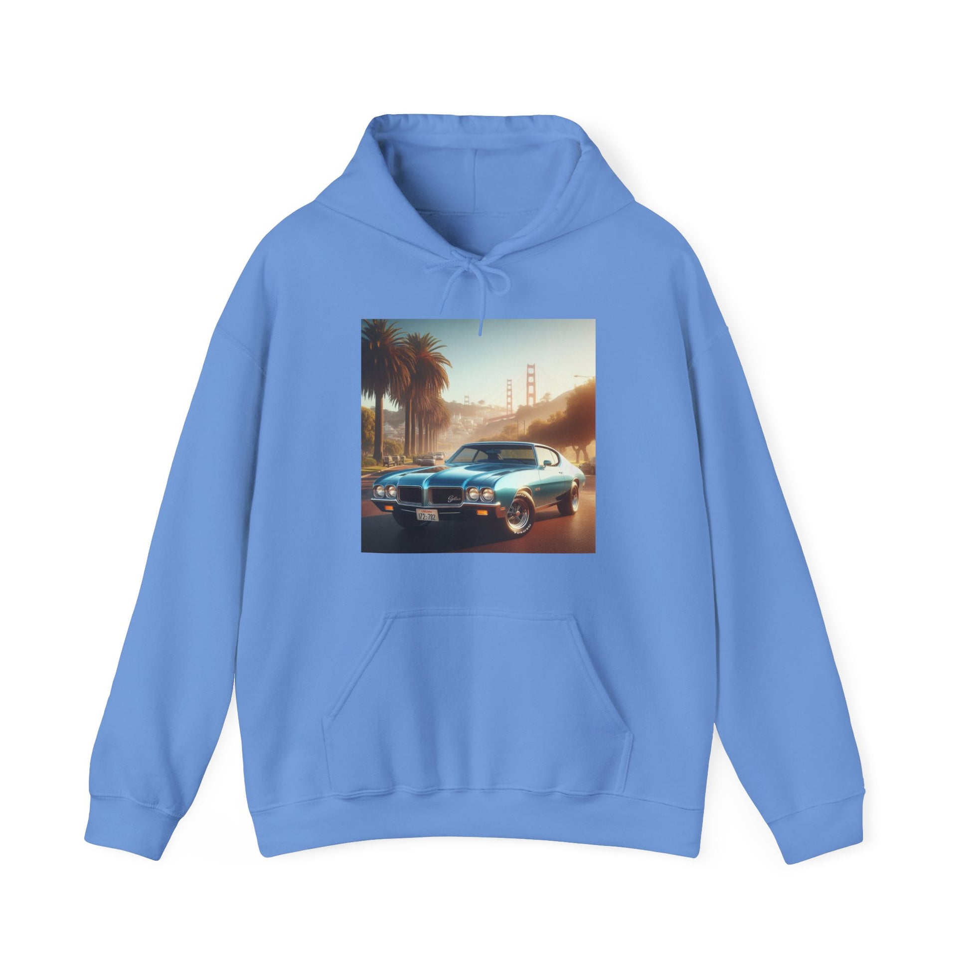 1972 Blue Buick Gran Sport Hoodie Hoodie Printify Carolina Blue S 