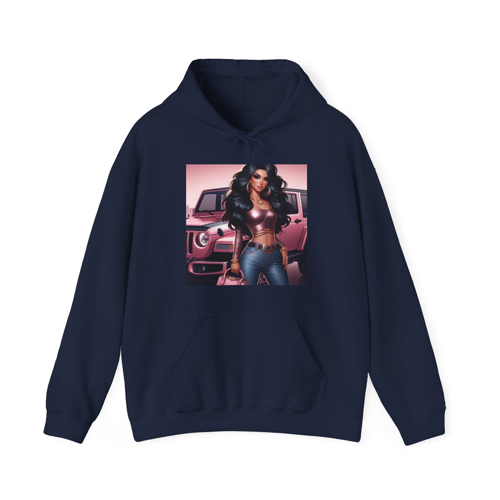 Pink Luxury Hoodie Hoodie Printify Navy S 