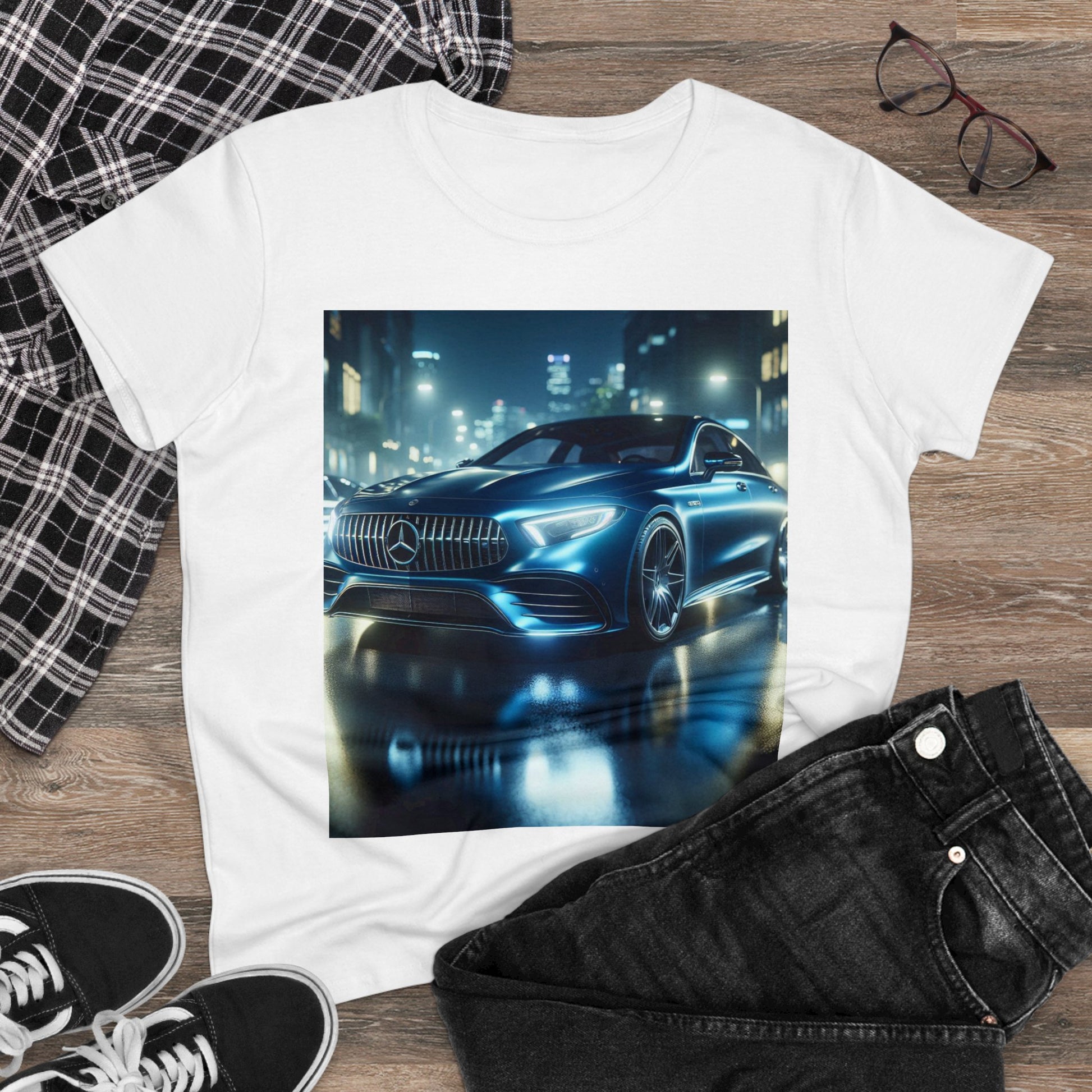 Blue Mercedes T-Shirt T-Shirt Printify   