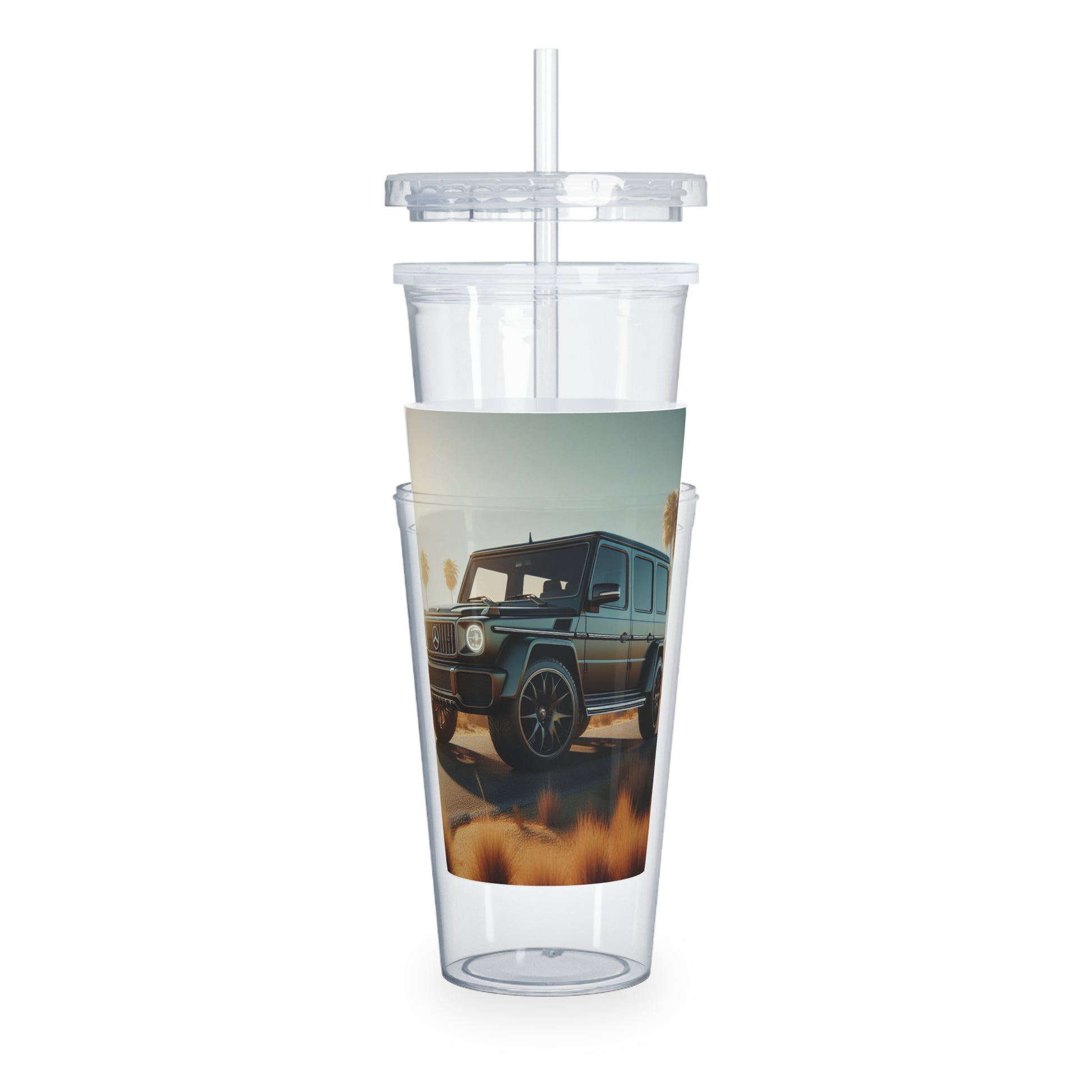 Black G-Wagon Tumbler with Straw Mug Printify   