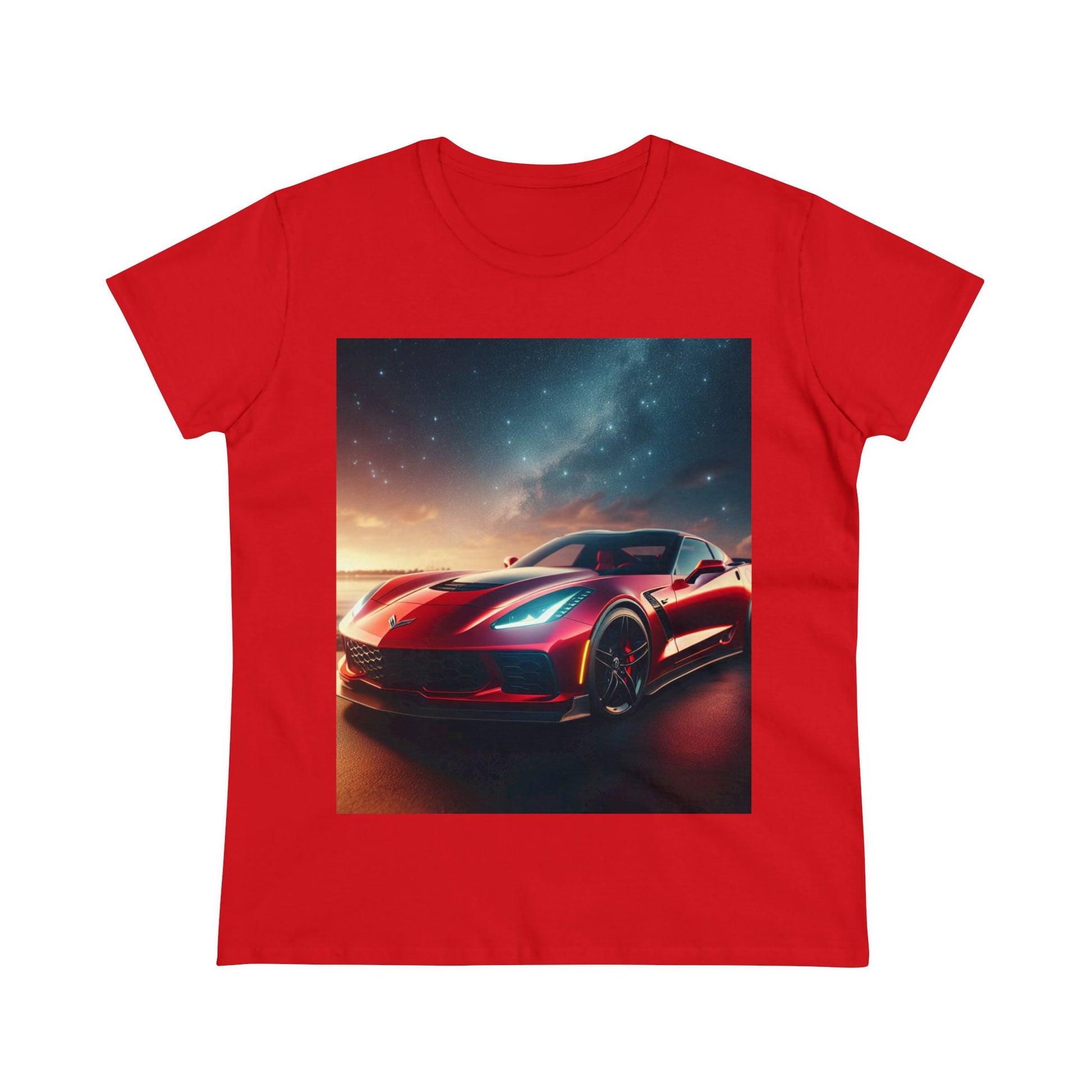 Red Corvette T-Shirt T-Shirt Printify Red S 