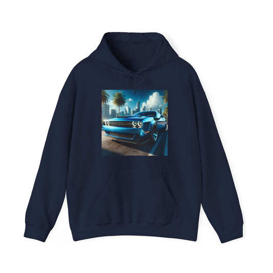Blue Challenger Hoodie Hoodie Printify Navy S 