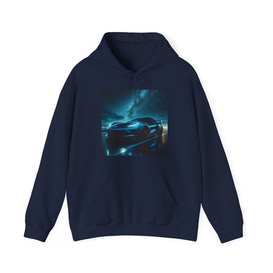 Blue Corvette Hoodie Hoodie Printify Navy S 