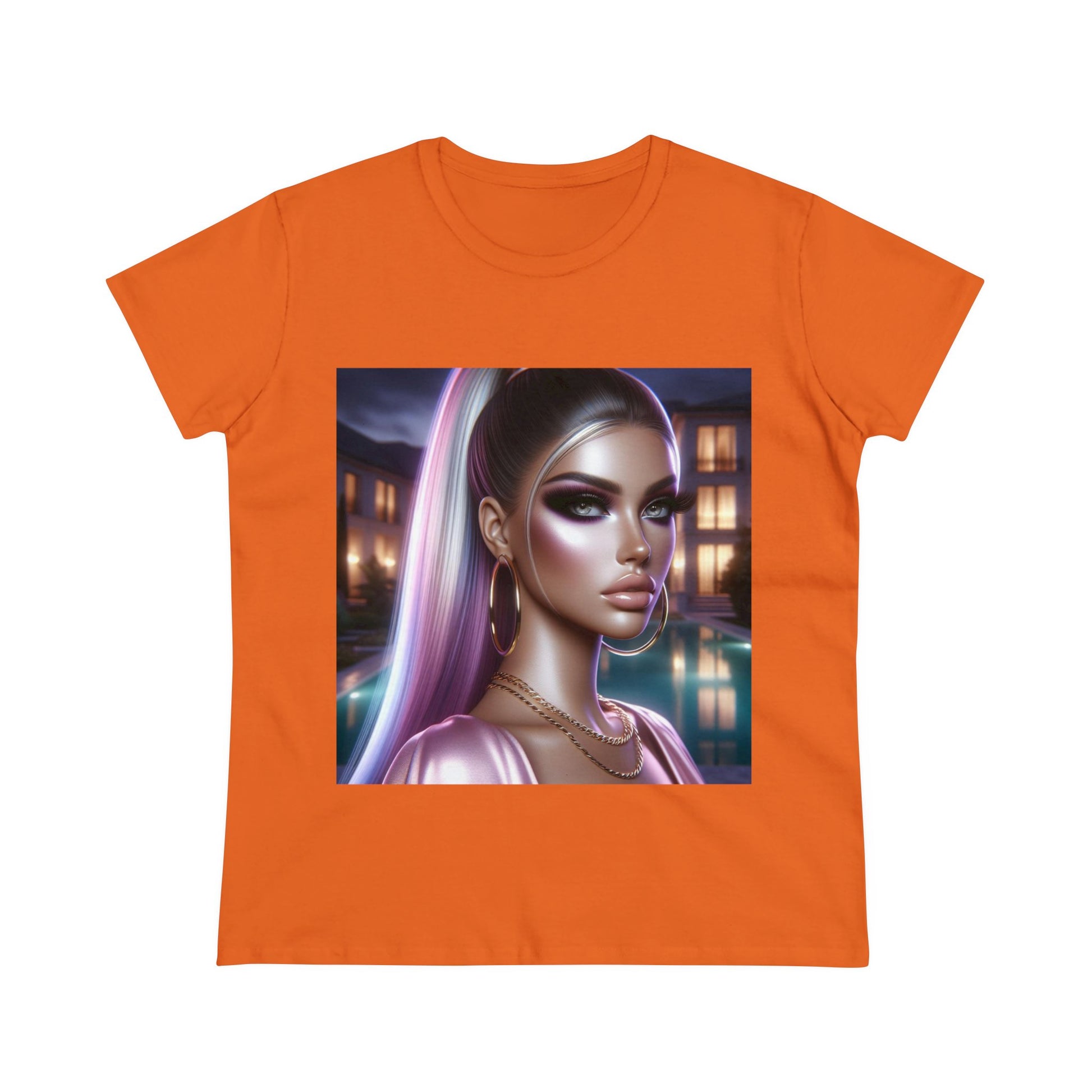 Pink at Night T-Shirt T-Shirt Printify Orange S 