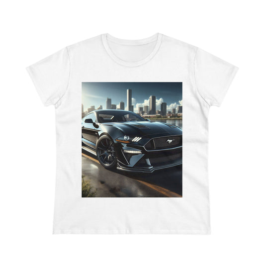 Black Mustang T-Shirt T-Shirt Printify White S 