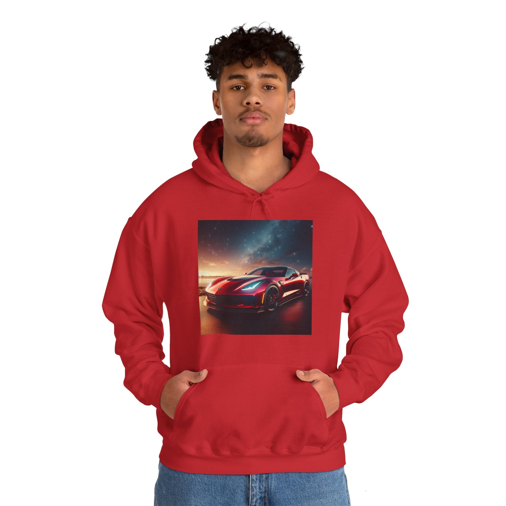 Red Corvette Hoodie Hoodie Printify   