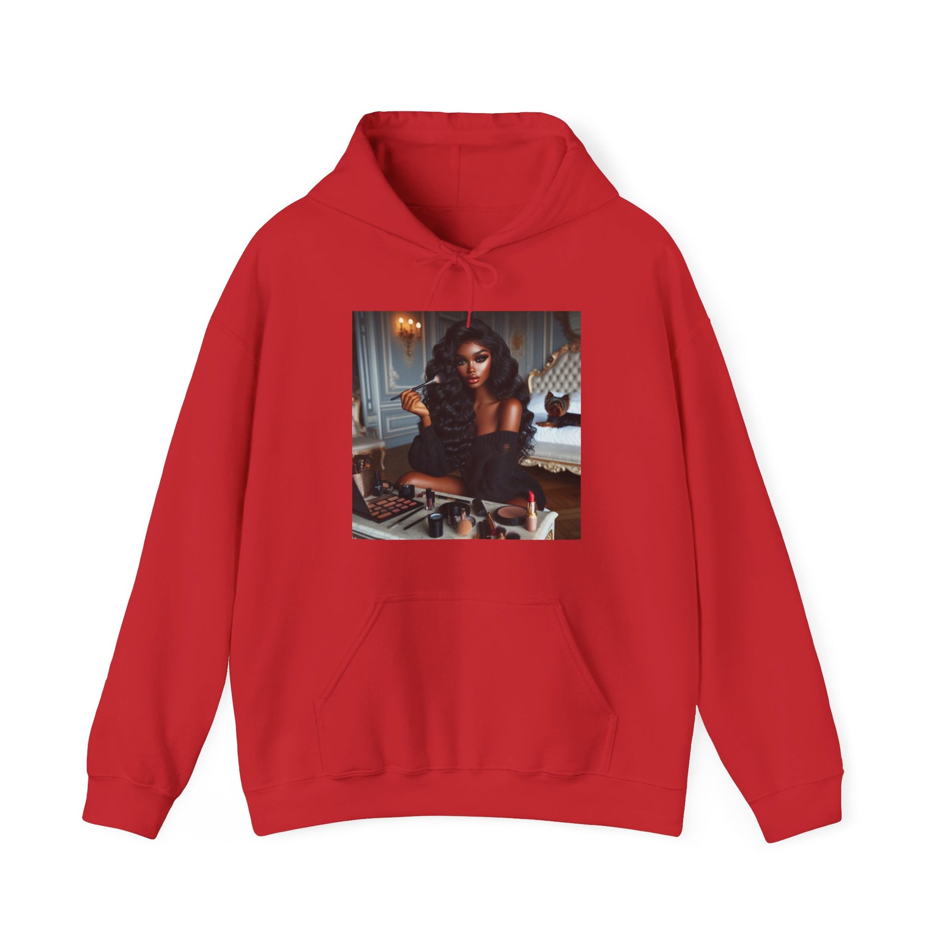 Make Up Time Hoodie Hoodie Printify Red S 