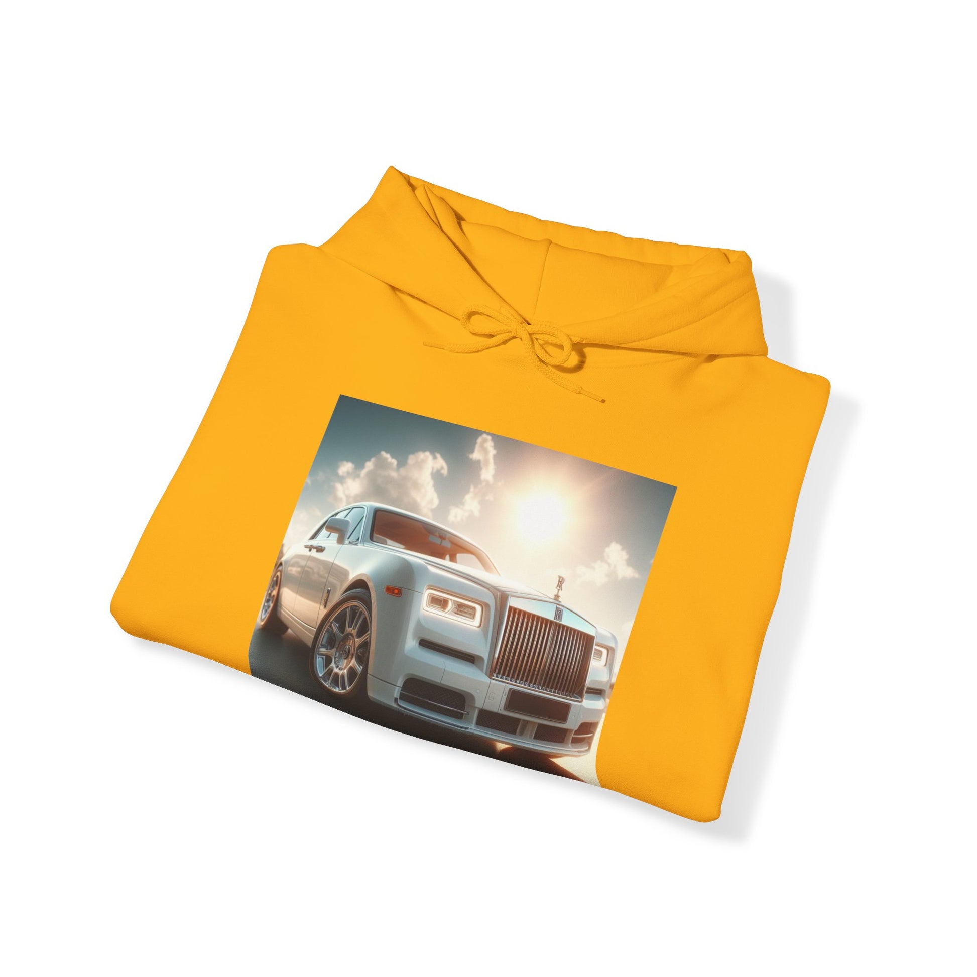 White Rolls Royce Hoodie Hoodie Printify   