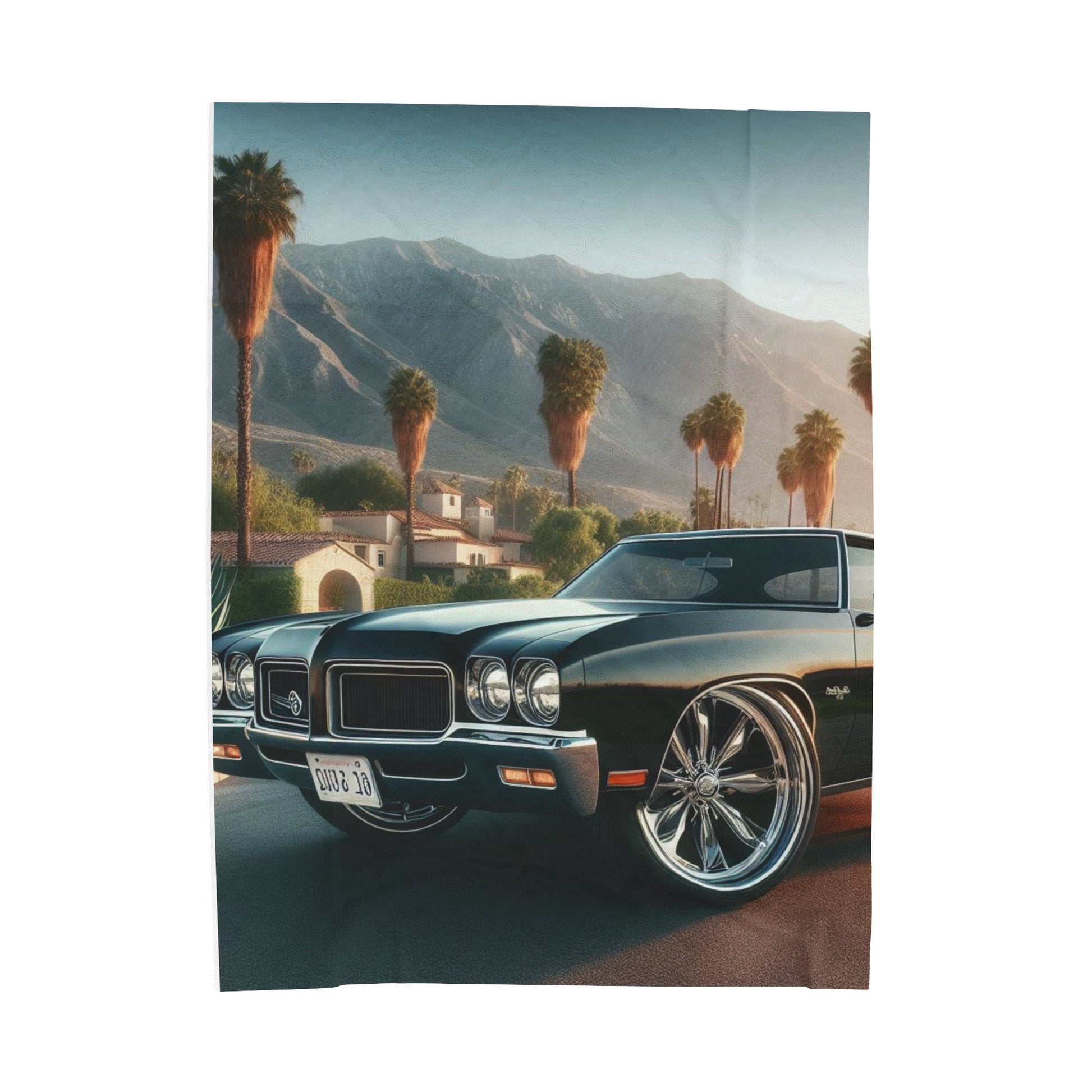 1970 Black Buick Gran Sport Plush Blanket All Over Prints Printify 60" × 80"  