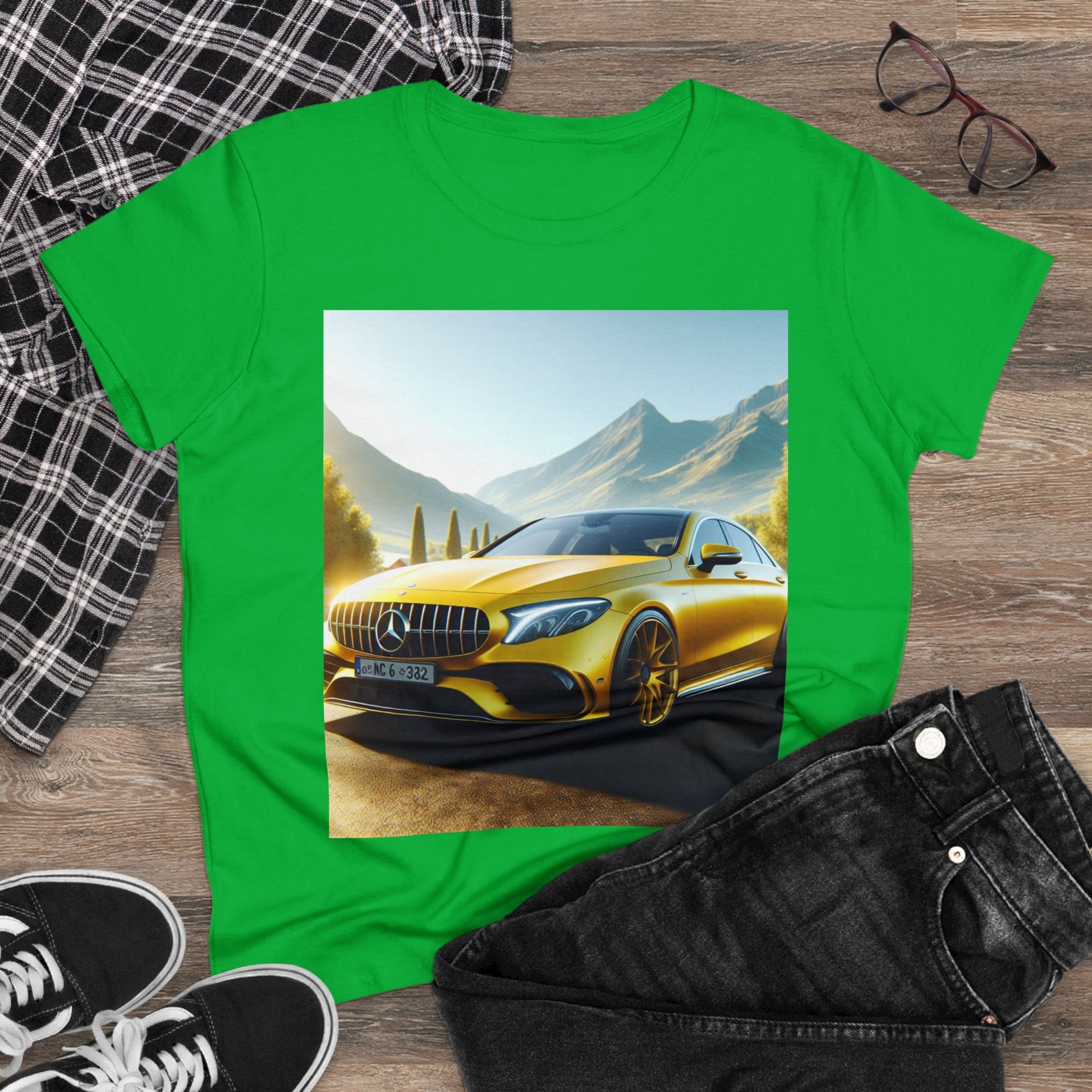 Yellow Mercedes T-Shirt T-Shirt Printify   