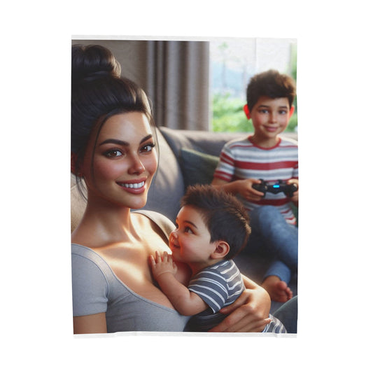 Family Time Plush Blanket All Over Prints Printify 60" × 80"  