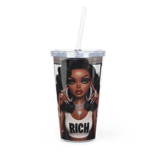 Rich Girl Tumbler with Straw Mug Printify 20oz Transparent 