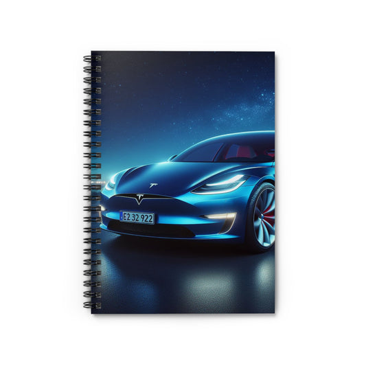Blue Tesla Spiral Notebook Paper products Printify One Size  
