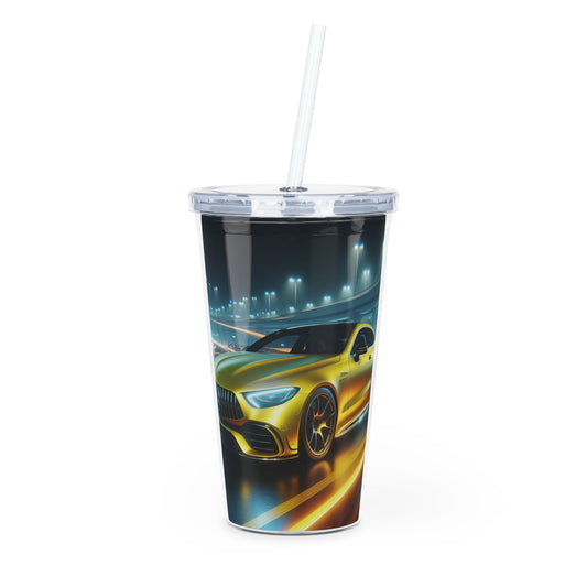 Yellow Mercedes Tumbler with Straw Mug Printify 20oz Transparent 