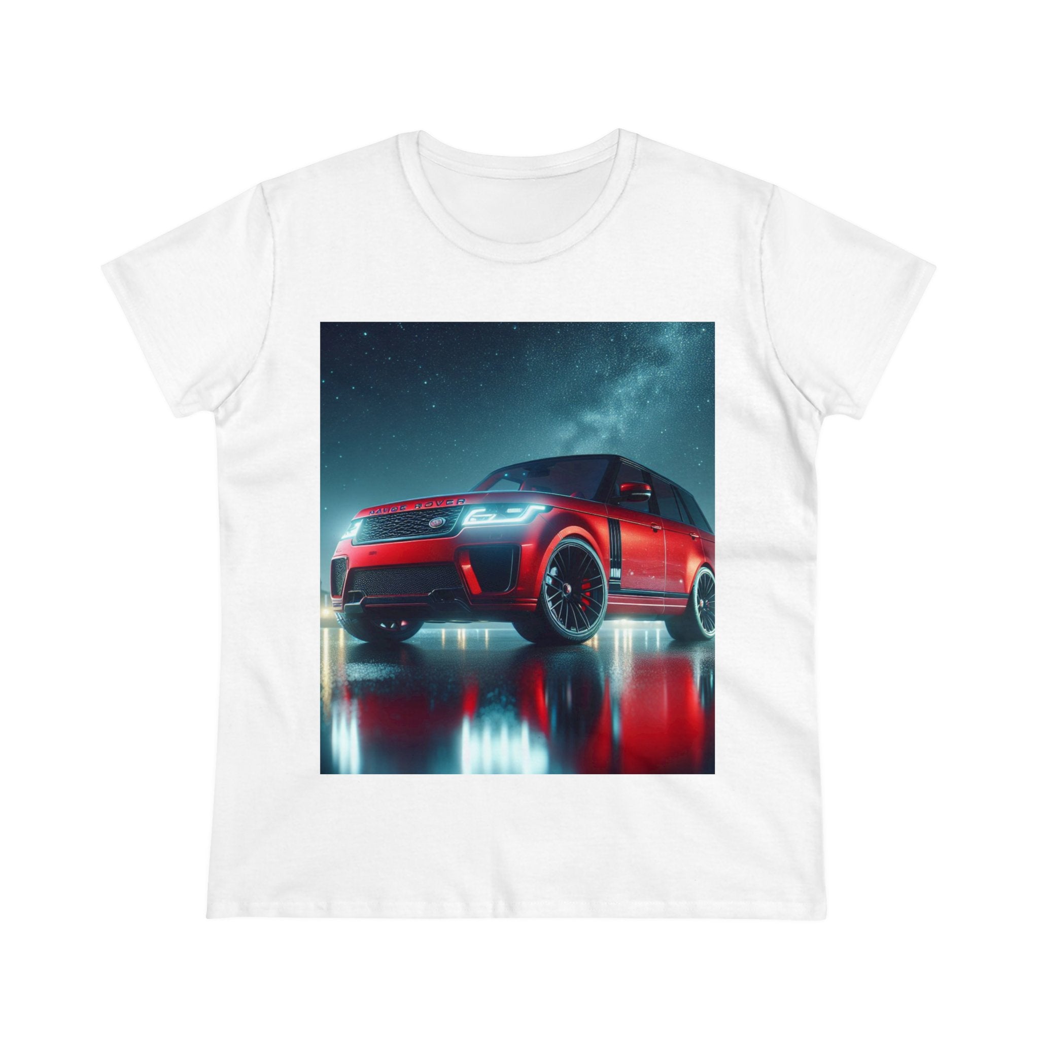 Red Range Rover T-Shirt T-Shirt Printify White S 