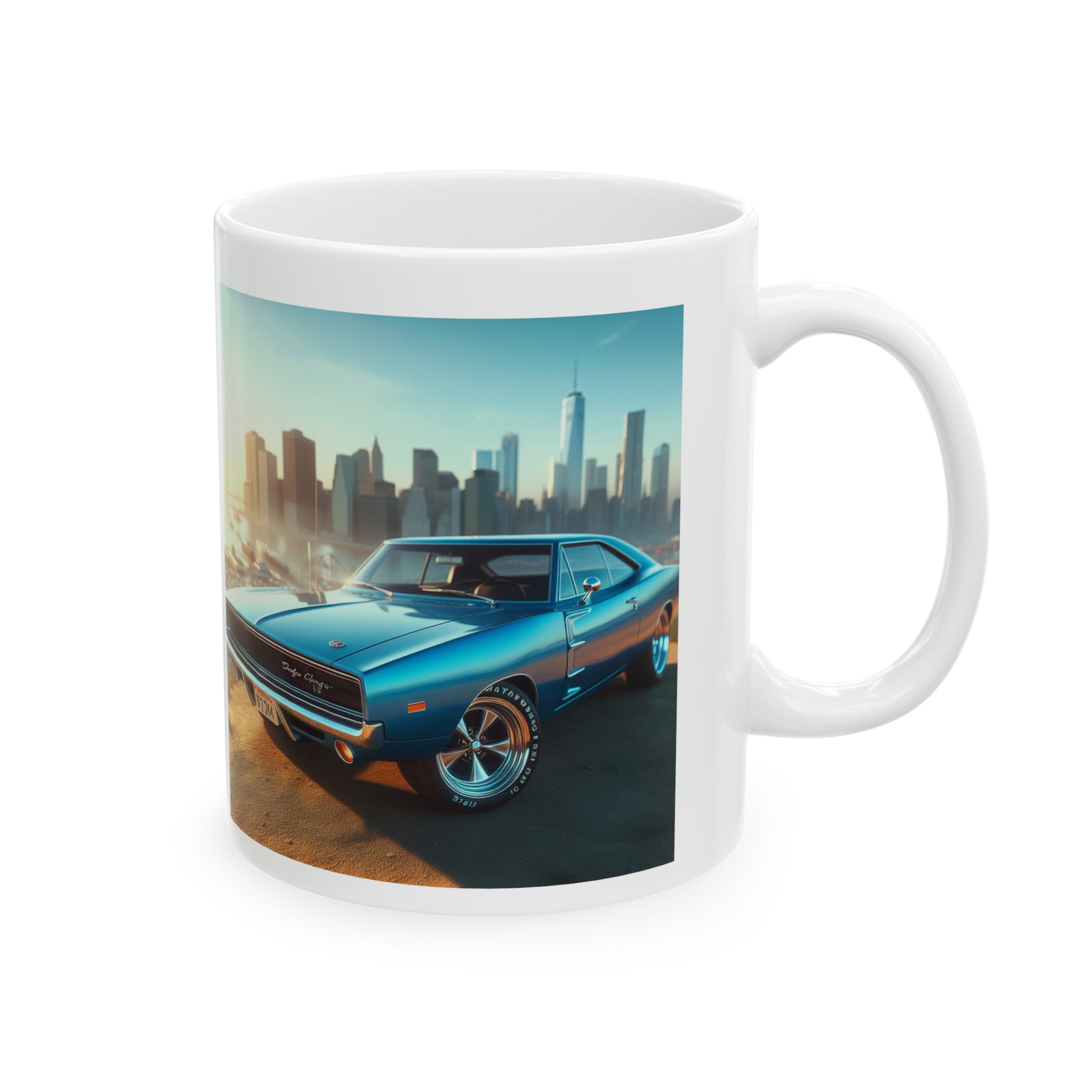 1970 Blue Dodge Charger Mug Mug Printify   