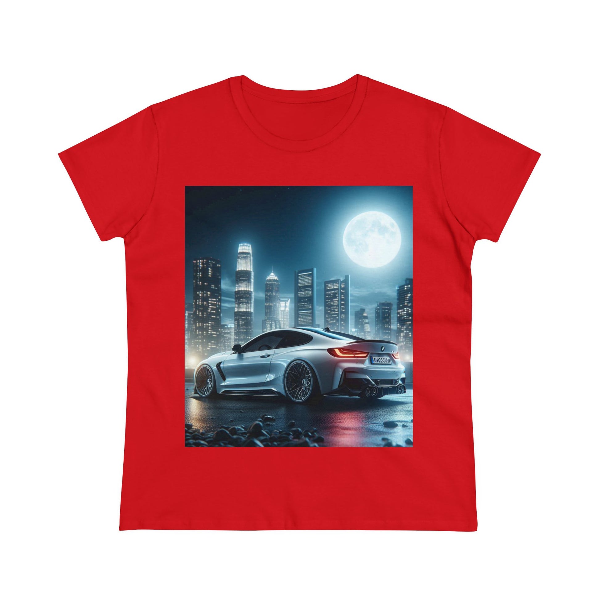 White BMW T-Shirt T-Shirt Printify Red S 