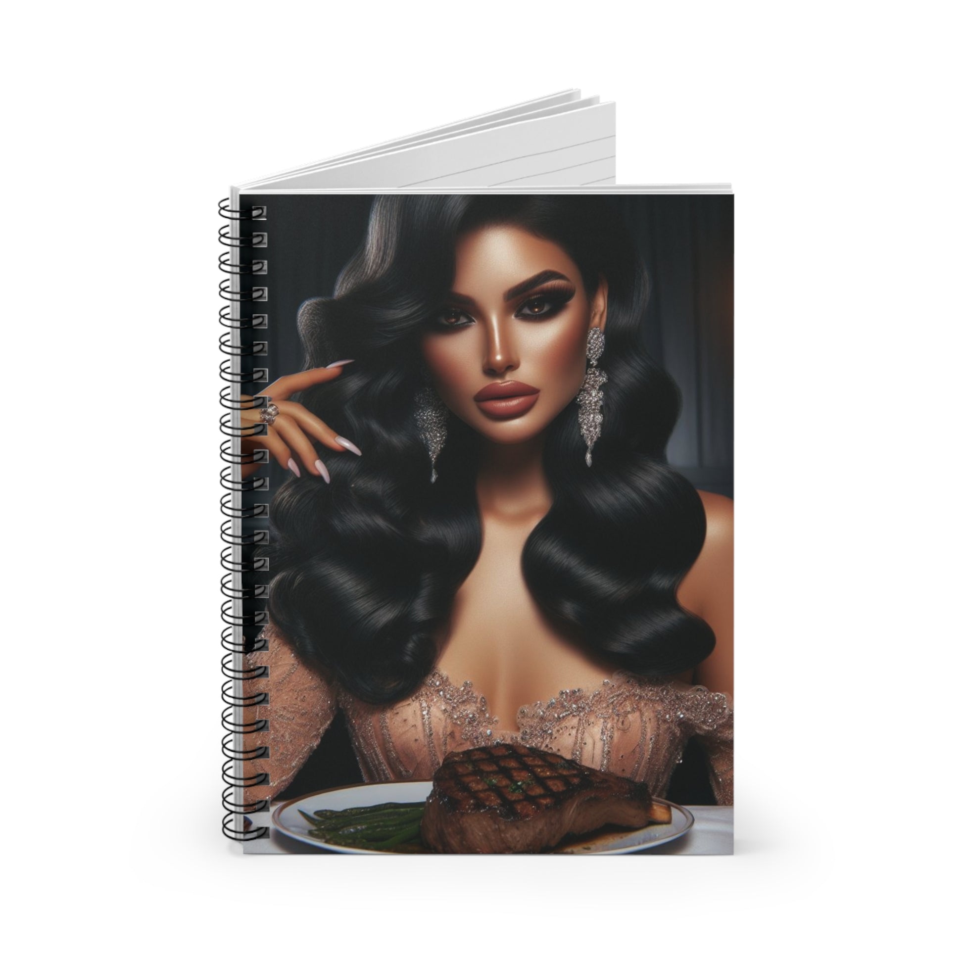 Elegant Meal Spiral Notebook Paper products Printify   