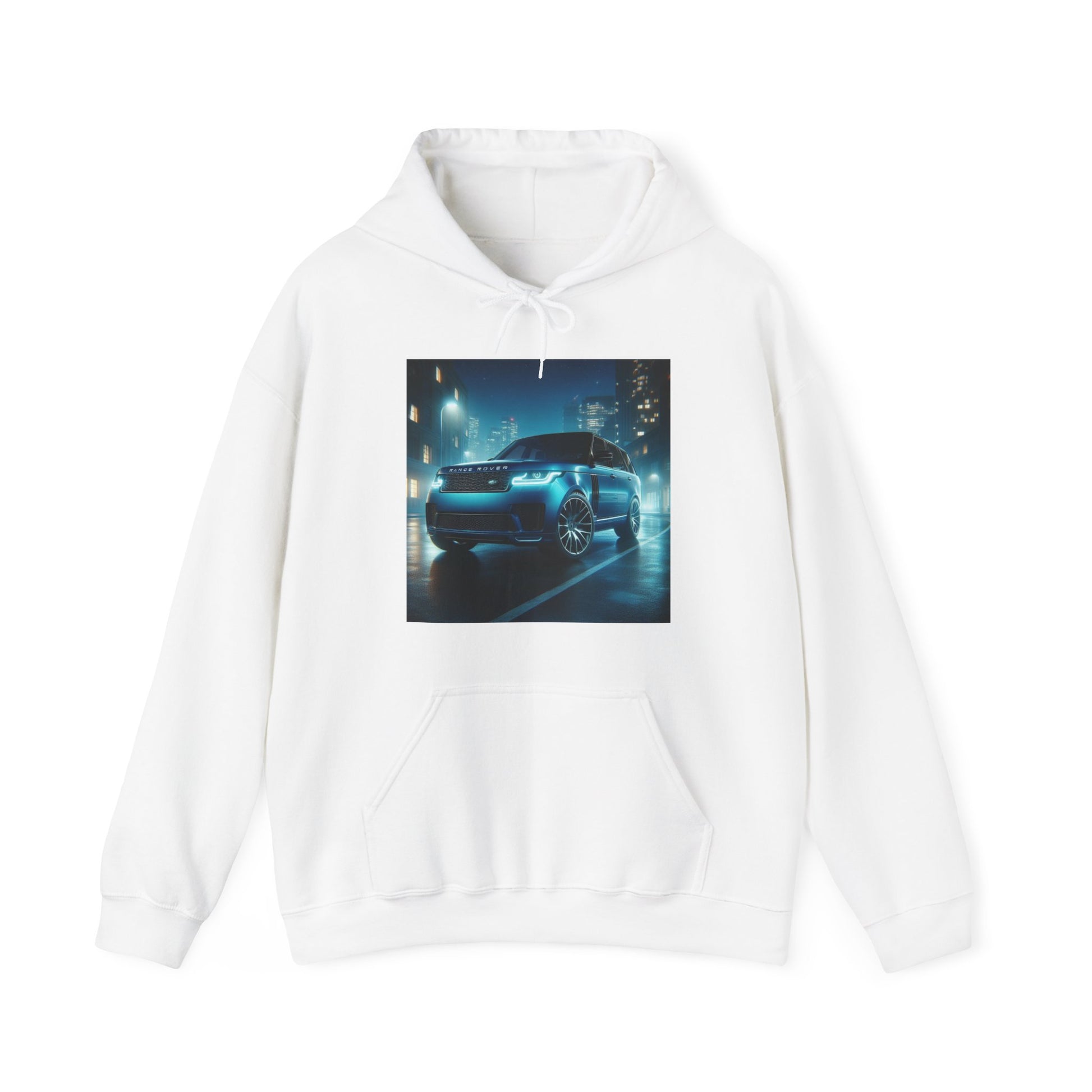 Blue Range Rover Hoodie Hoodie Printify White S 