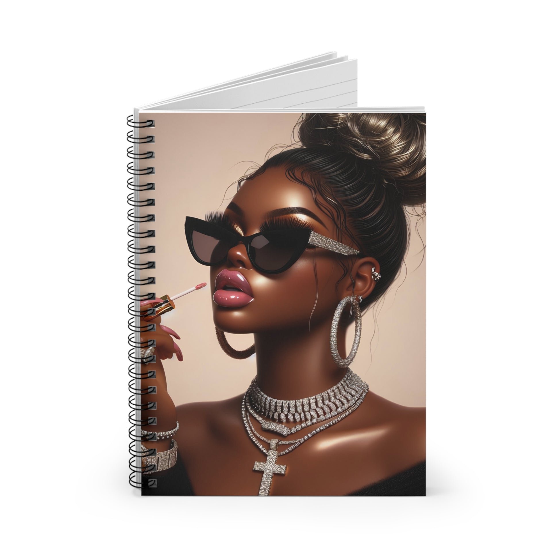 My Lip Gloss is Poppin Spiral Notebook Paper products Printify   