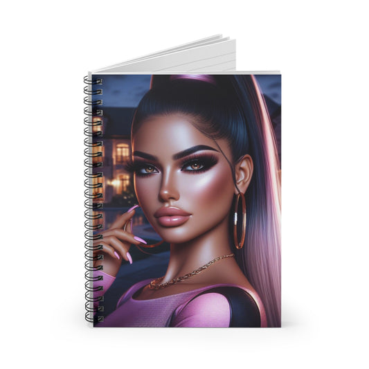 Pink at Night Spiral Notebook Paper products Printify   