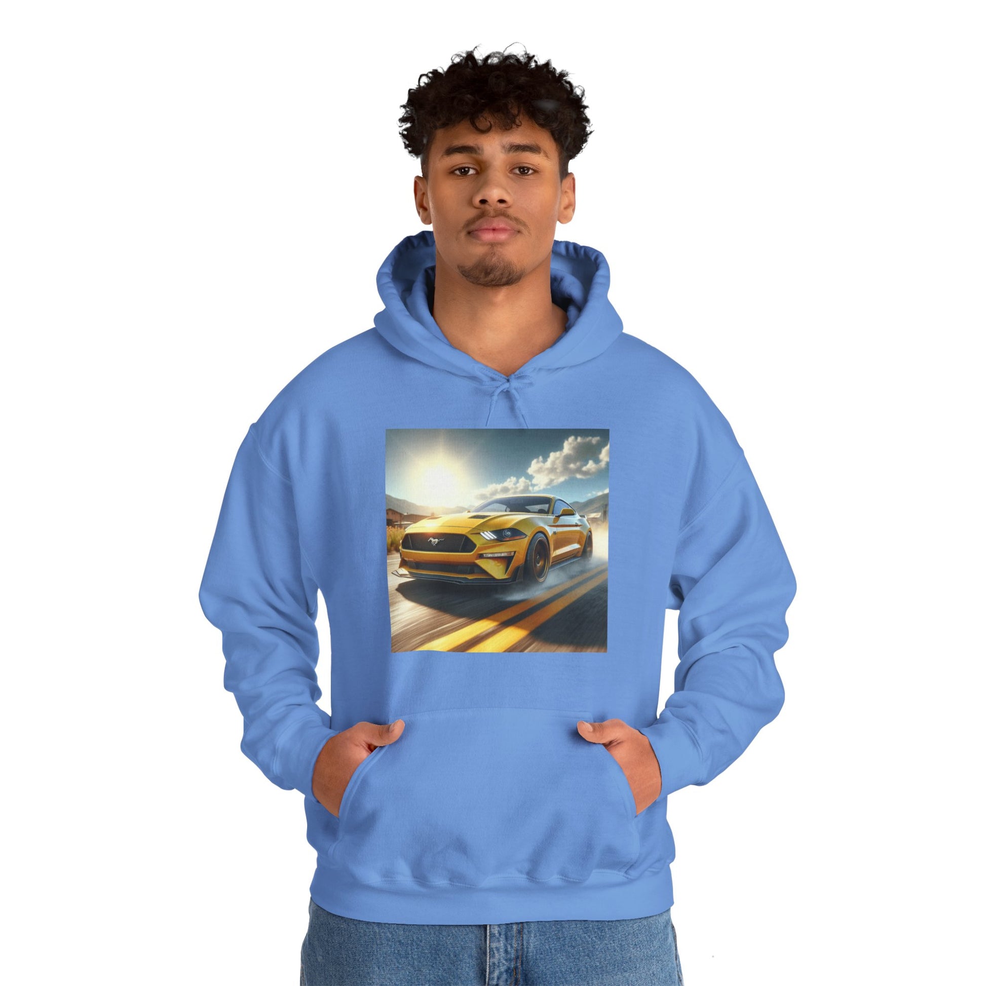 Yellow Mustang Hoodie Hoodie Printify   