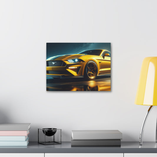 Yellow Mustang Canvas Canvas Printify 16″ x 12″ (Horizontal) 0.75'' 