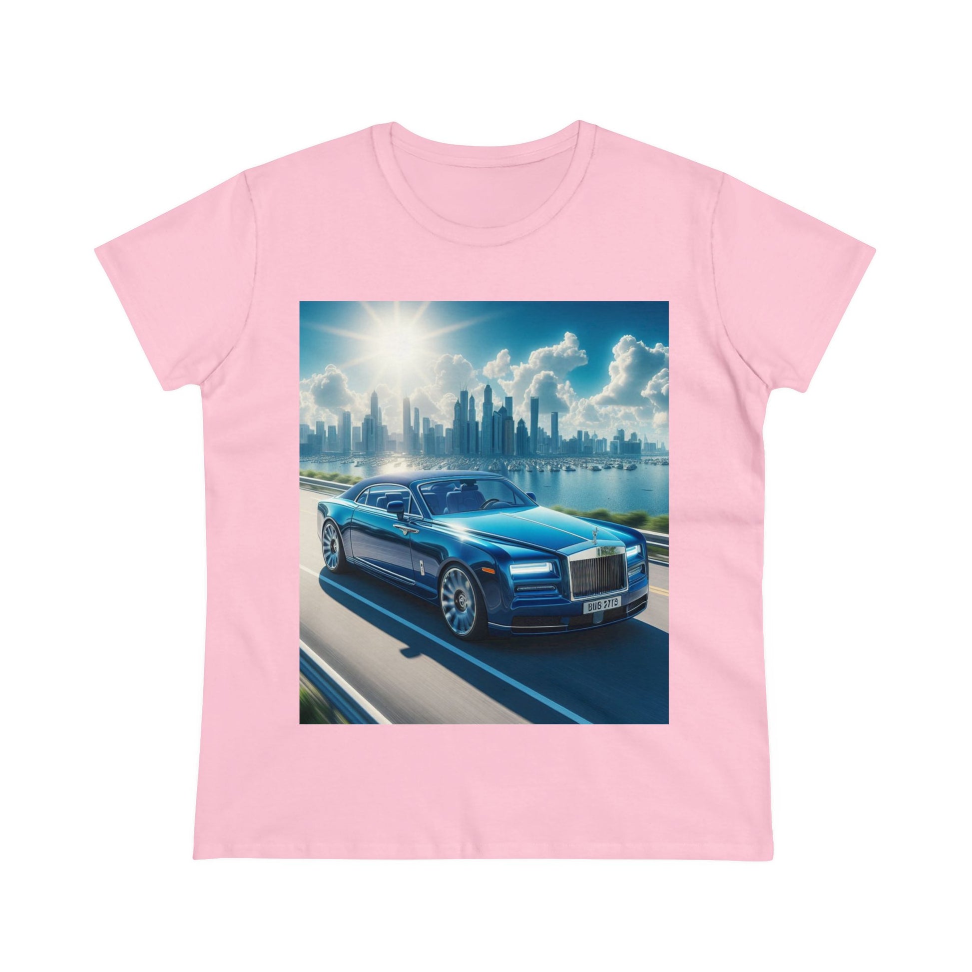 Blue Rolls Royce T-Shirt T-Shirt Printify Light Pink S 