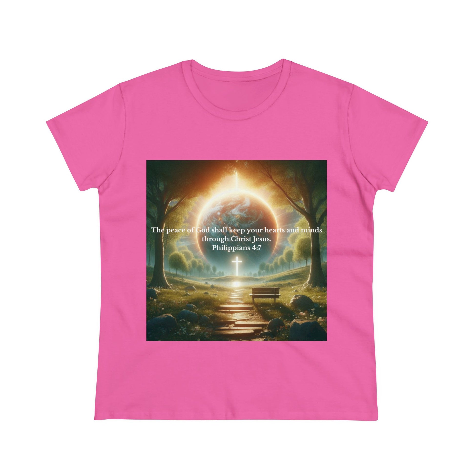 Philippians 4:7 T-Shirt T-Shirt Printify Azalea S 