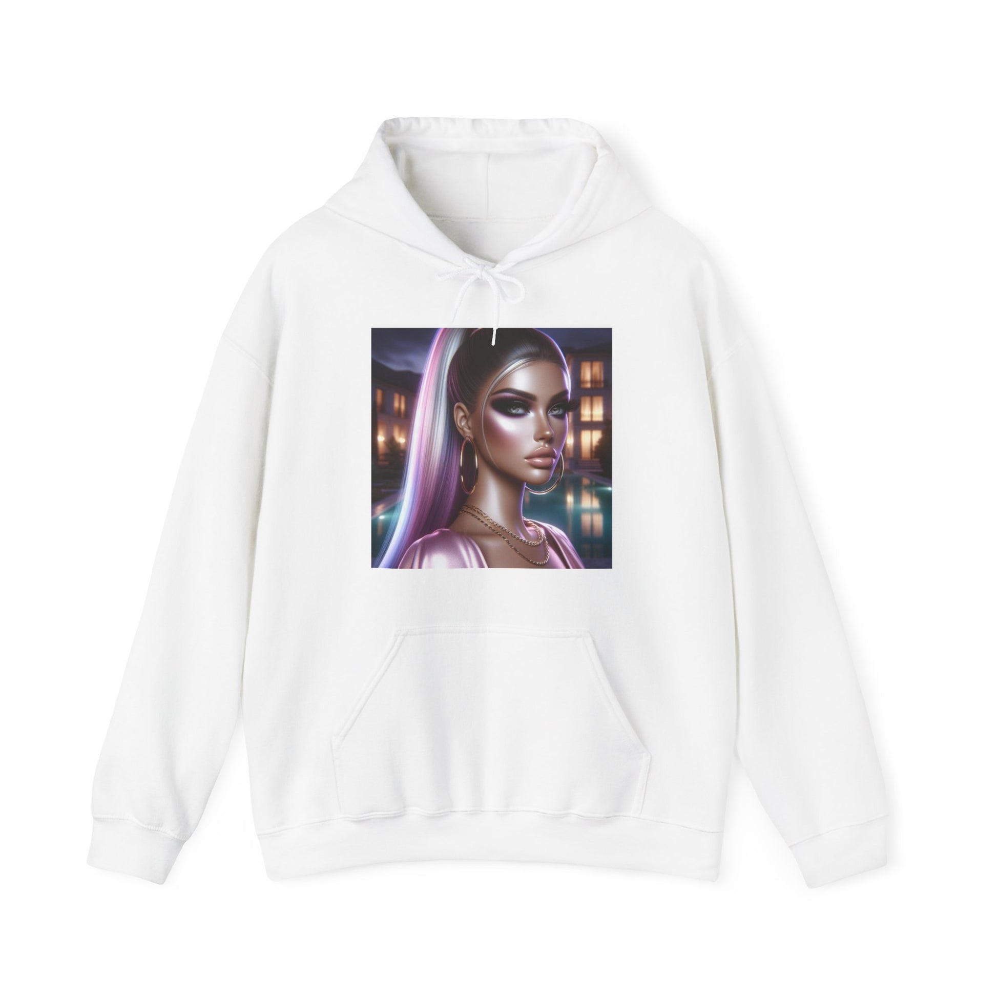 Pink at Night Hoodie Hoodie Printify White S 