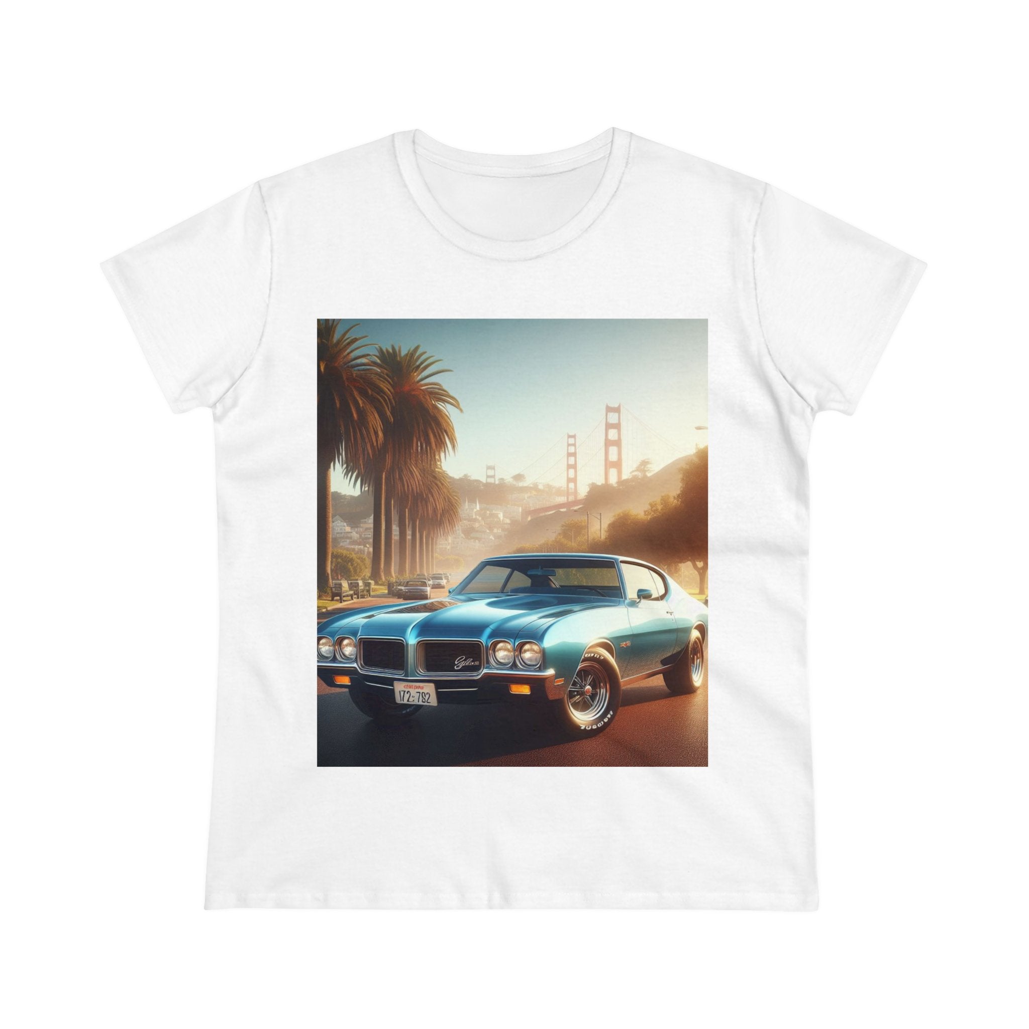 1972 Blue Buick Gran Sport T-Shirt T-Shirt Printify White S 