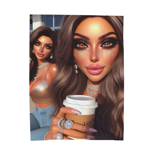 Coffee Baddies Plush Blanket blankets Printify 60" × 80"  