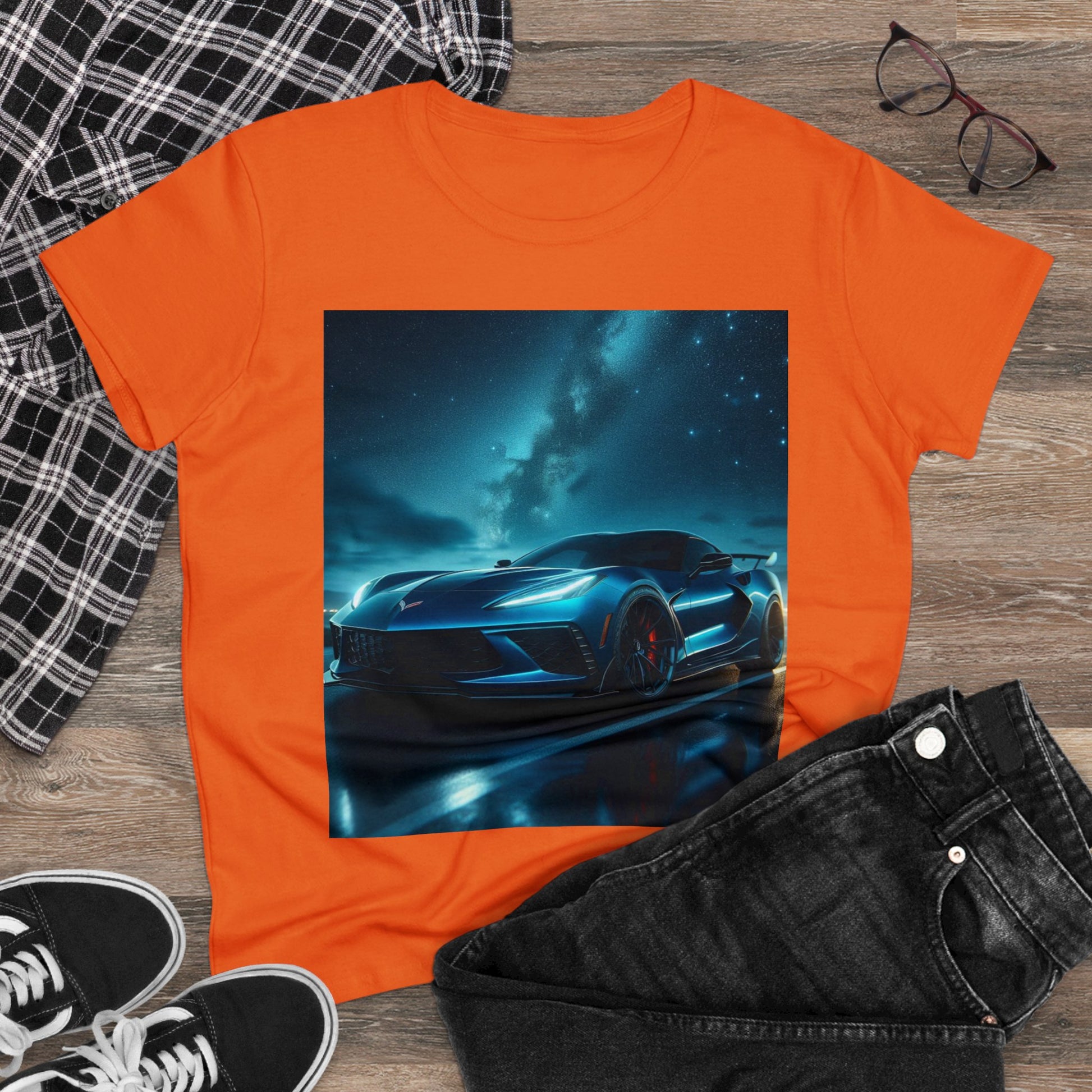 Blue Corvette T-Shirt T-Shirt Printify   