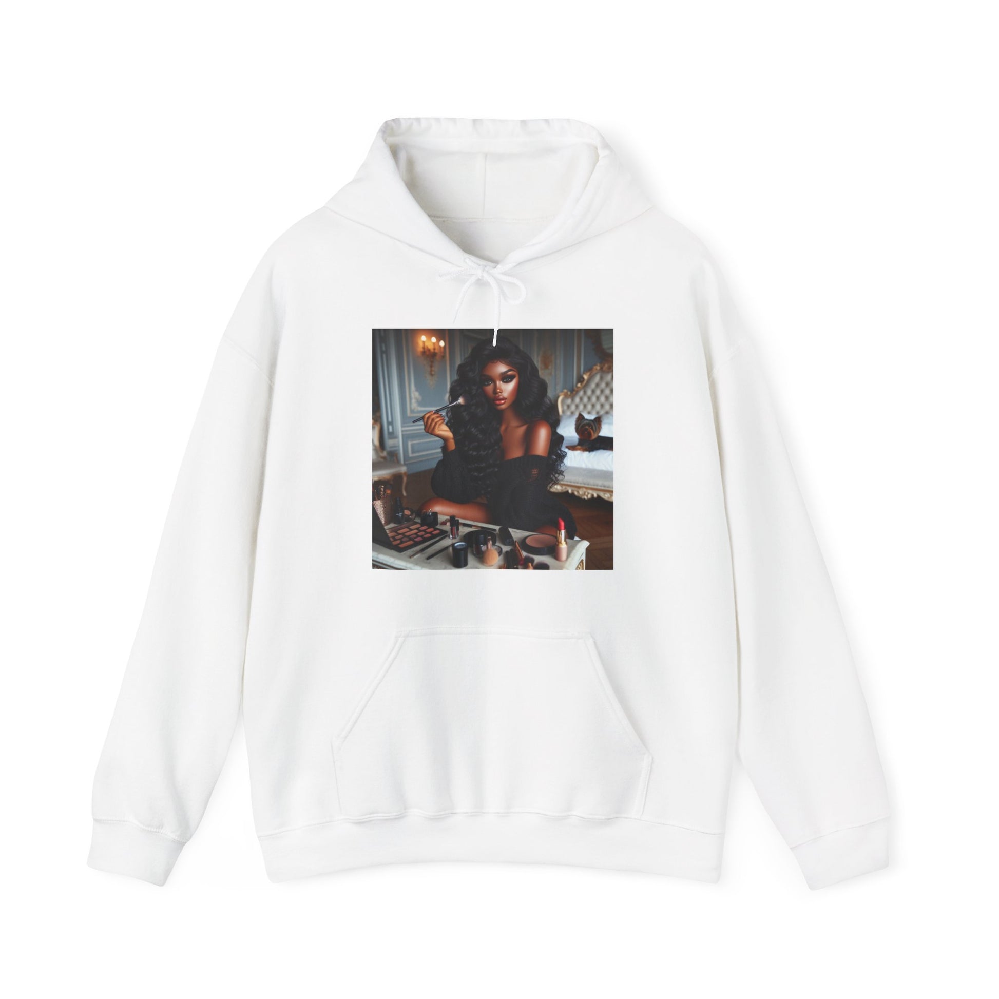 Make Up Time Hoodie Hoodie Printify White S 