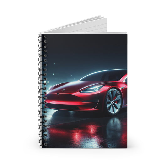 Red Tesla Spiral Notebook Paper products Printify   