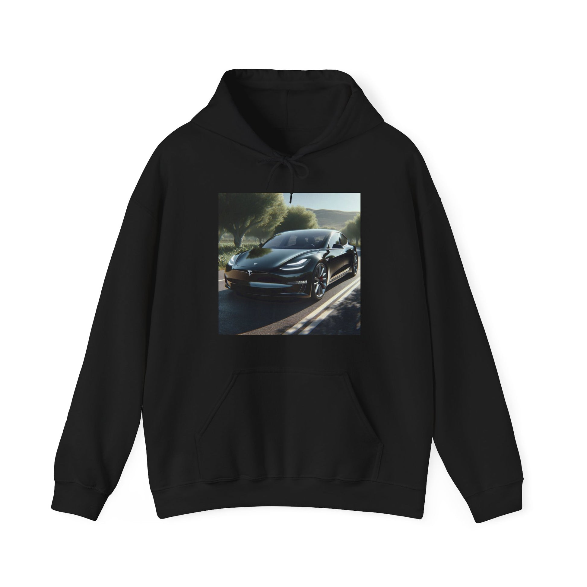 Black Tesla Hoodie Hoodie Printify Black S 