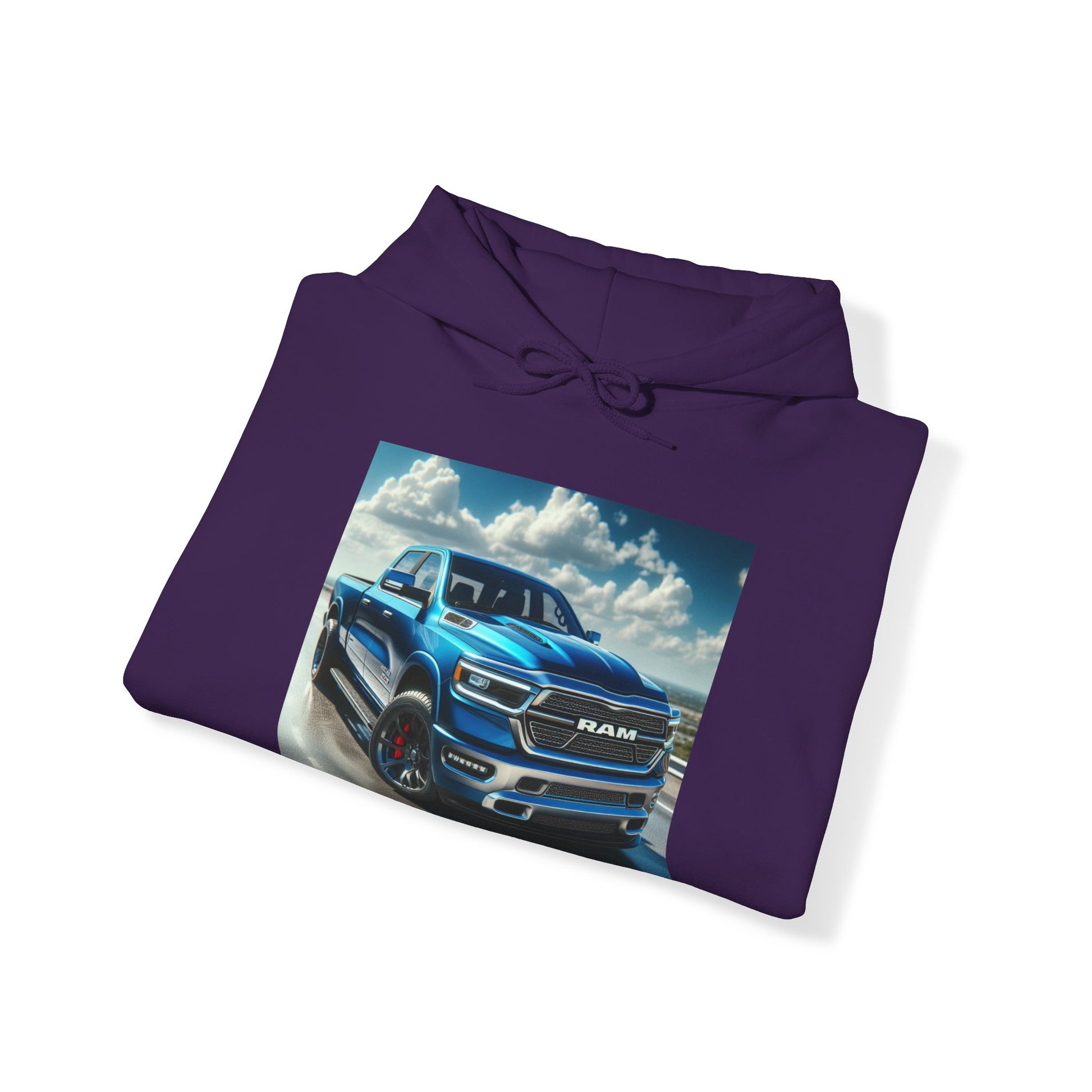 Blue Dodge Ram Hoodie Hoodie Printify   