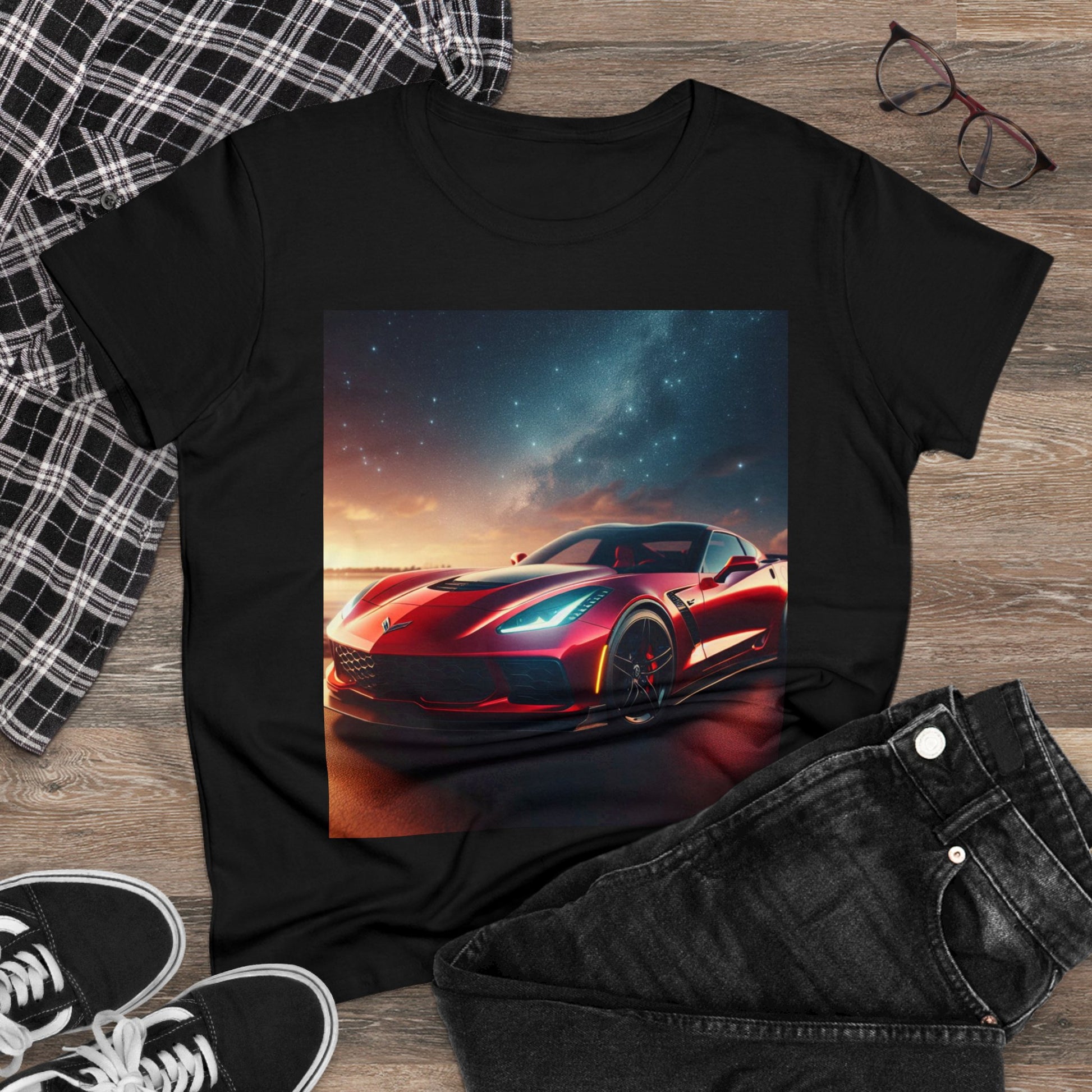 Red Corvette T-Shirt T-Shirt Printify   