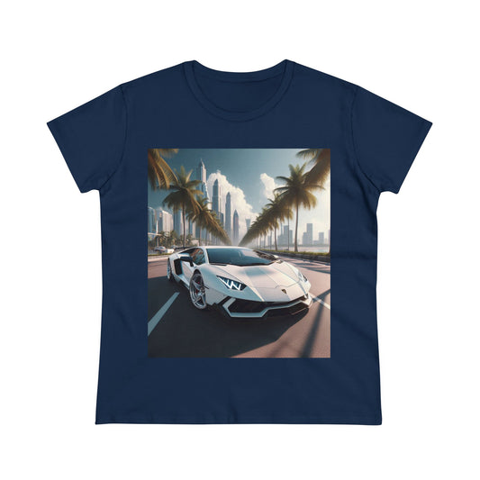 White Lamborghini T-Shirt T-Shirt Printify Navy S 