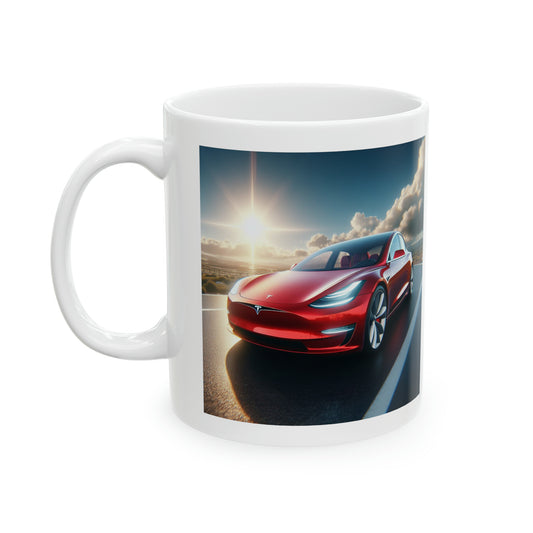 Red Tesla Mug Mug Printify 11oz  