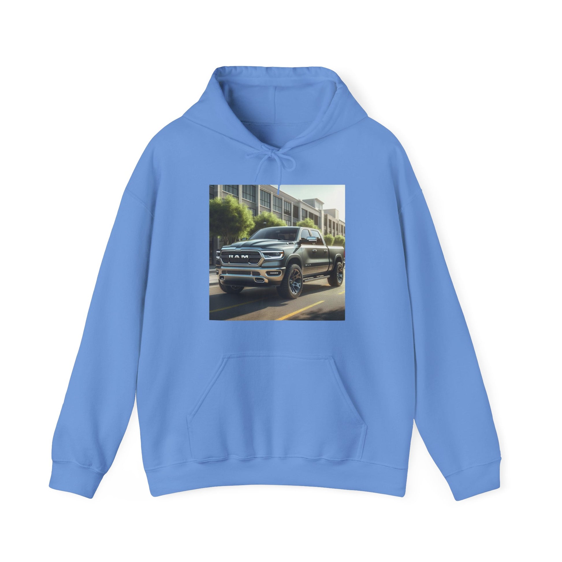 Gray Dodge Ram Hoodie Hoodie Printify Carolina Blue S 