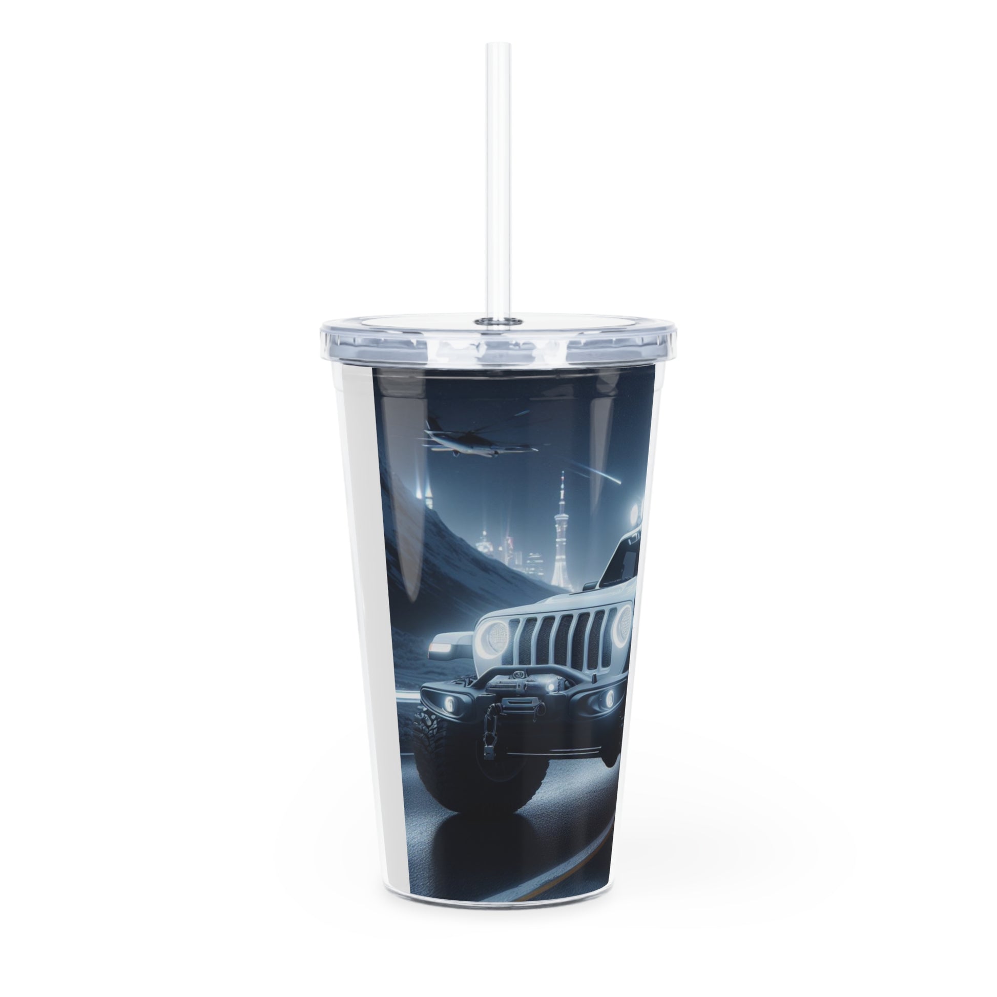 White Rubicon Tumbler with Straw Mug Printify   